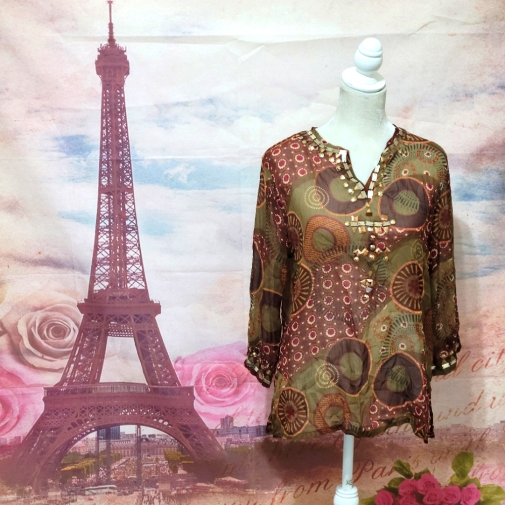 Units see through blouse tunic